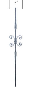 Round Double Feather Forged Iron Baluster