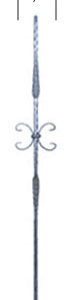 Hammered Double Feather Forged Design Iron Baluster