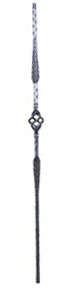 9/16" Hammered Double Feather Basket Design Iron Baluster