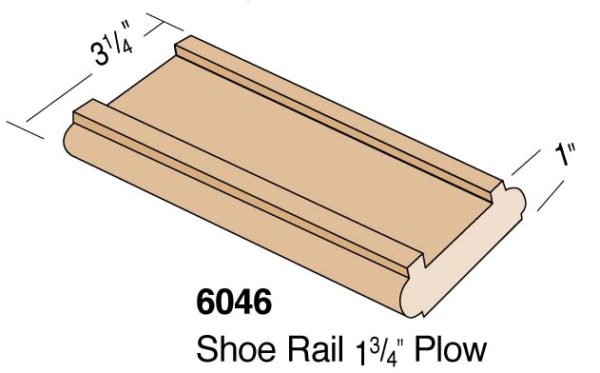 3-1/4" 1-3/4 Plowed Shoerail