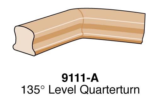 9111 135-Degree Level Quarterturn Fitting for 9100 Stair Handrail