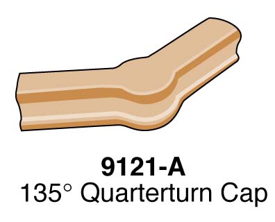 135-Degree Quarterturn Stair Fitting With Cap for 9100 Handrail