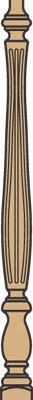 Bristol Fluted 1-3/4" Pin Top Baluster