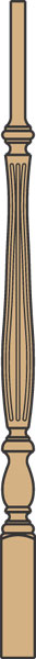 Bristol Fluted 1-3/4" Pin Top Baluster